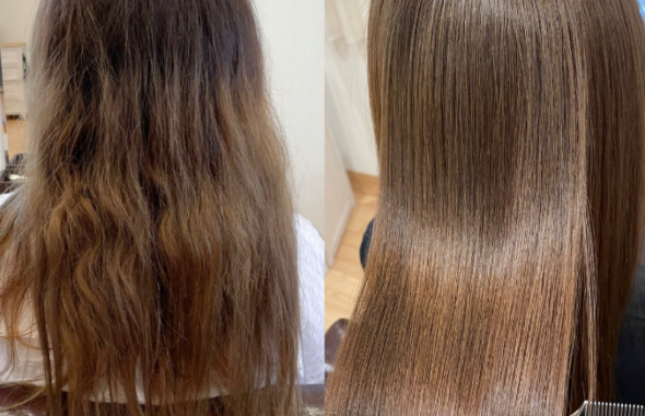 美髪ストレート＋髪質改善＋美髪カラー